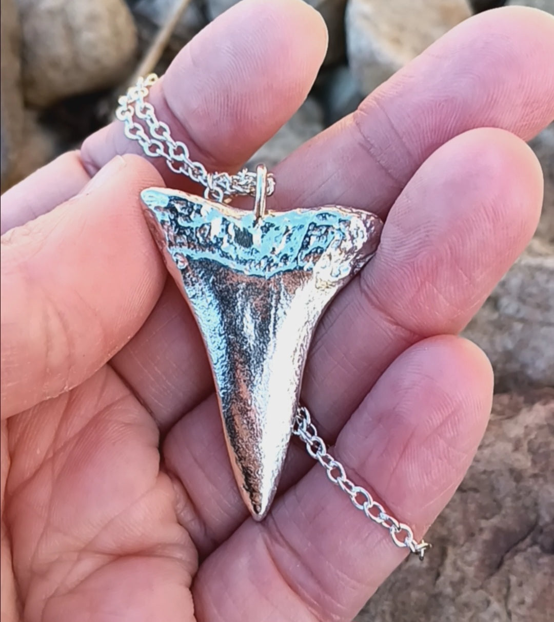 Shark tooth necklace, shark tooth fossil necklace, boho style necklace, boho style jewelry